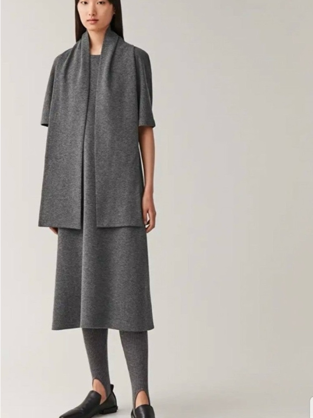 COS Scarf-Detail Wool Maxi Dress